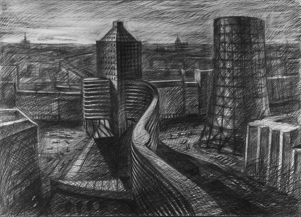 Wettbewerbsprojekt für den Umbau des Zubowskiplatzes, Moskau | W. J.  Misin, 1986