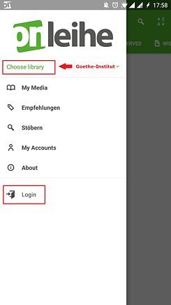 Innlogging Onleihe iOS &copy; ©Onleihe Innlogging Onleihe iOS