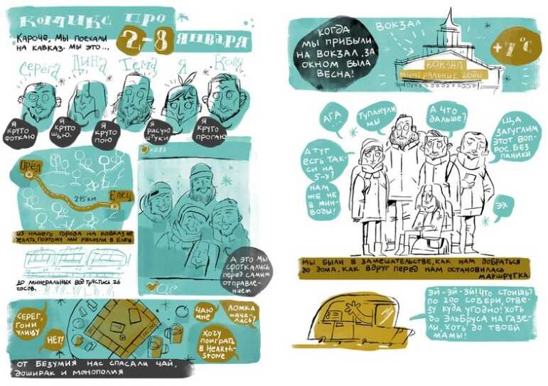 Travel comic by Lena Mursina (fragment)