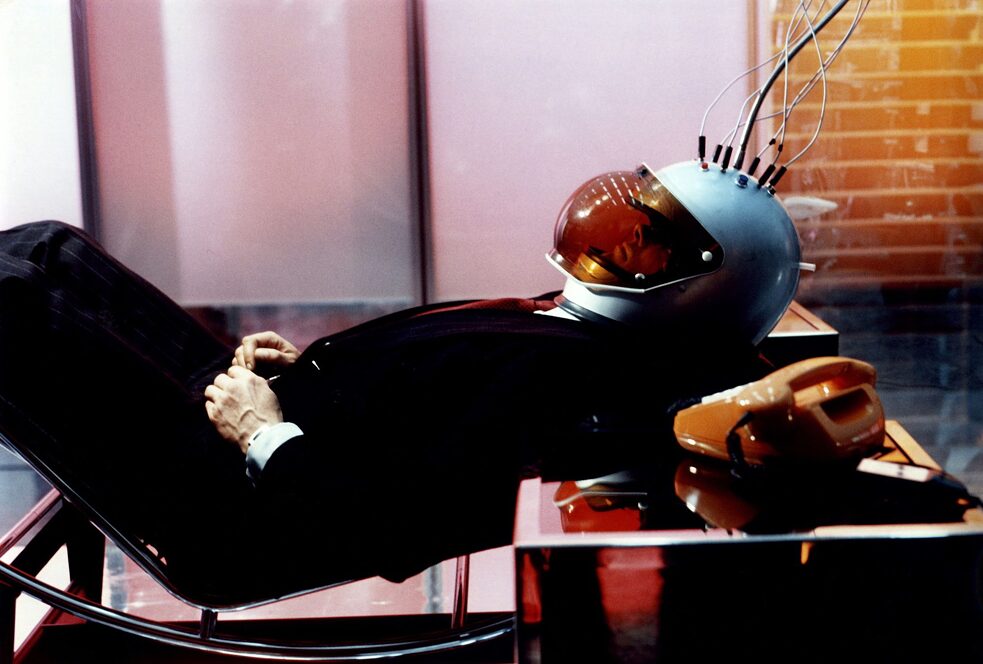 A scene from the German film "World on a Wire"