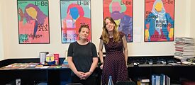 Die beiden Leiterinnen des Literaturhauses Berlin, Janika Gelinek und Sonja Longolius