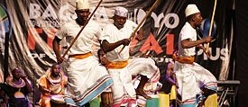 Lumumba theatre group perfoming at bagamoyo international festival of arts and culture