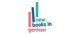 Logo New Books in German: drei senkrechte Striche in unterschiedlichen Farben symbolisieren drei Bücher