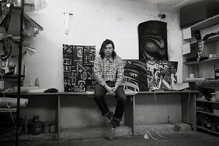 W. J. Misin im Atelier, 1988