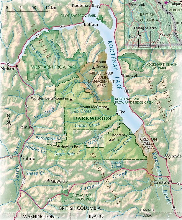 Darkwoods und die umliegenden Parks und Naturschutzgebiete