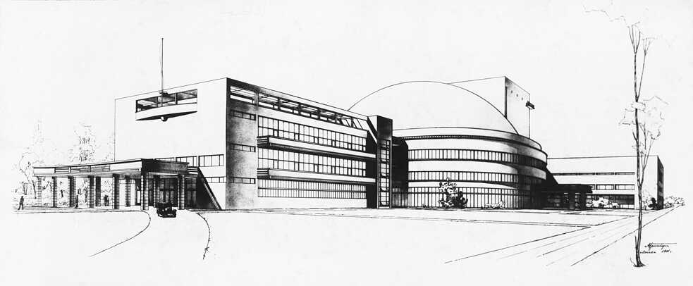 Projekt des Kultur- und Wissenschaftshauses, A. S. Grinberg, M. T. Smurow, M. I. Kurilko, T. J. Bardt, S. A. Polygalin und andere, 1931