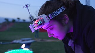 24H Europe, POLAND: drone pilot and designer Lexie, shot in France at a competition