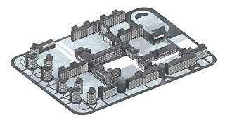 The design project of collective dwelling for the miners of Anzhero-Sudzhensk, general plan, 1928 