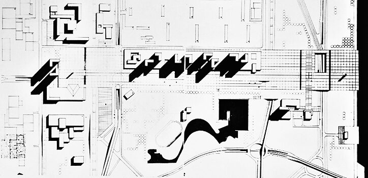 Projekt der Sanierung des zentralen Teils von Nowosibirsk: Fragment des Generalplans | M. M. Pirogow, 1965