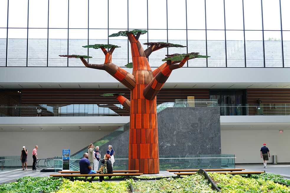 Ámà: The Gathering Place; Multichannel sound. Sculpture. Fabrics; Cleveland Museum of Art; 2019