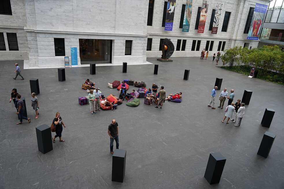 Ámà: The Gathering Place; Multichannel sound. Sculpture. Fabrics; Cleveland Museum of Art; 2019