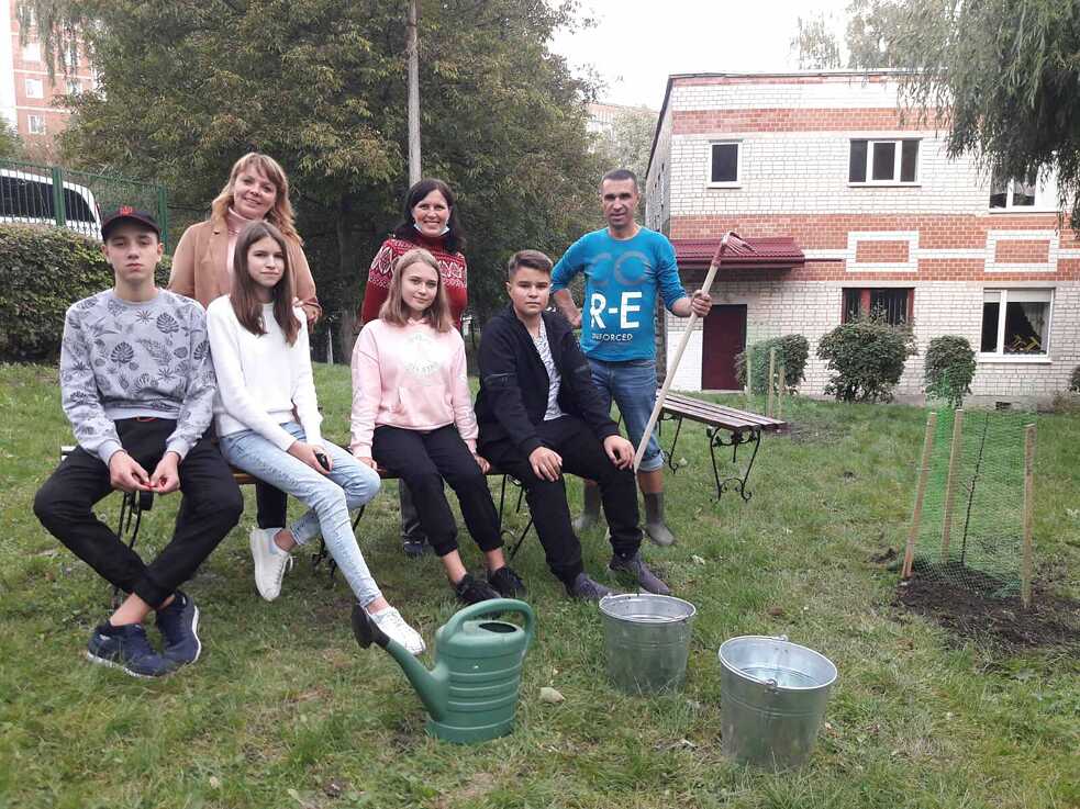 Schulgarten in Ternopil. Herbst 2020