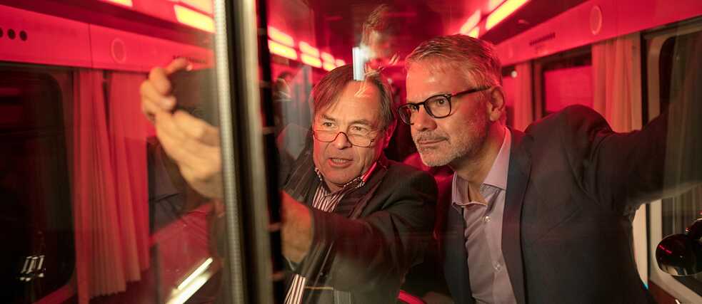 Vlak kultury 2017: Berthold Franke (vlevo) a Durs Grünbein