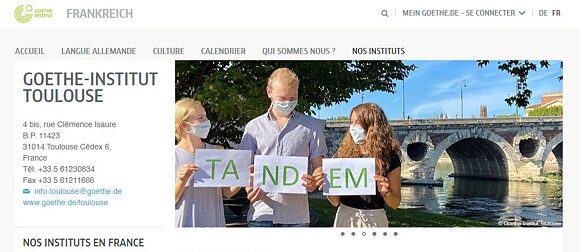 Site internet du Goethe-Institut Toulouse