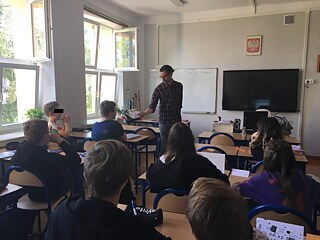 Timo Hartmann im Unterricht