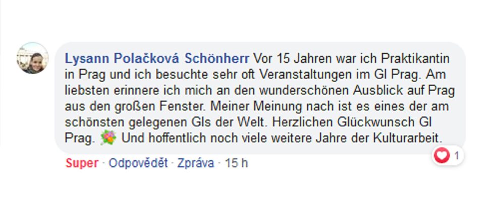 Ein Facebook-Kommentar von Frau Polačková Schönherr