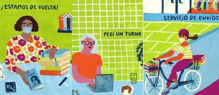 Reapertura de la biblioteca &copy; Ilustración: María Luque Reapertura de la biblioteca