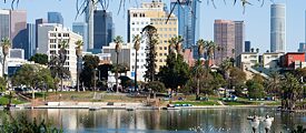 Der MacArthur Park in Los Angeles; im Rahmen des Projekts „Civic Displace“, Teil der Veranstaltungsreihe „Yaangna, Beyond LA. Indigenous Frameworks“.