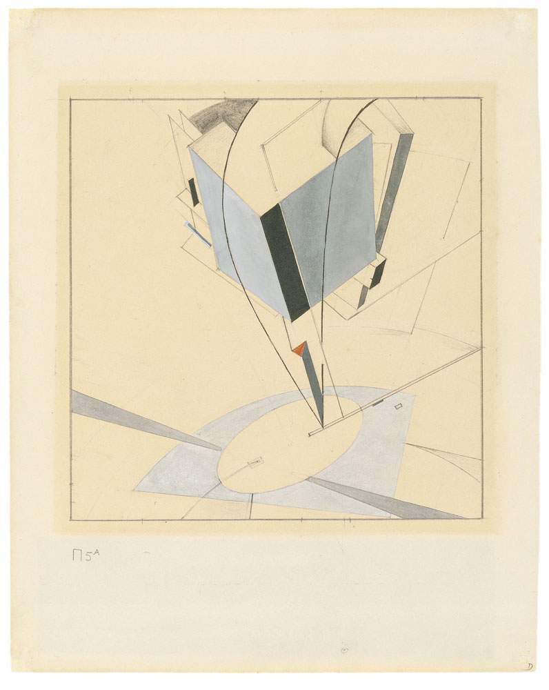 Proun 5A. Gouache, Bleistift, Papier. Thyssen-Bornemisza-Museum, Madrid, Spanien