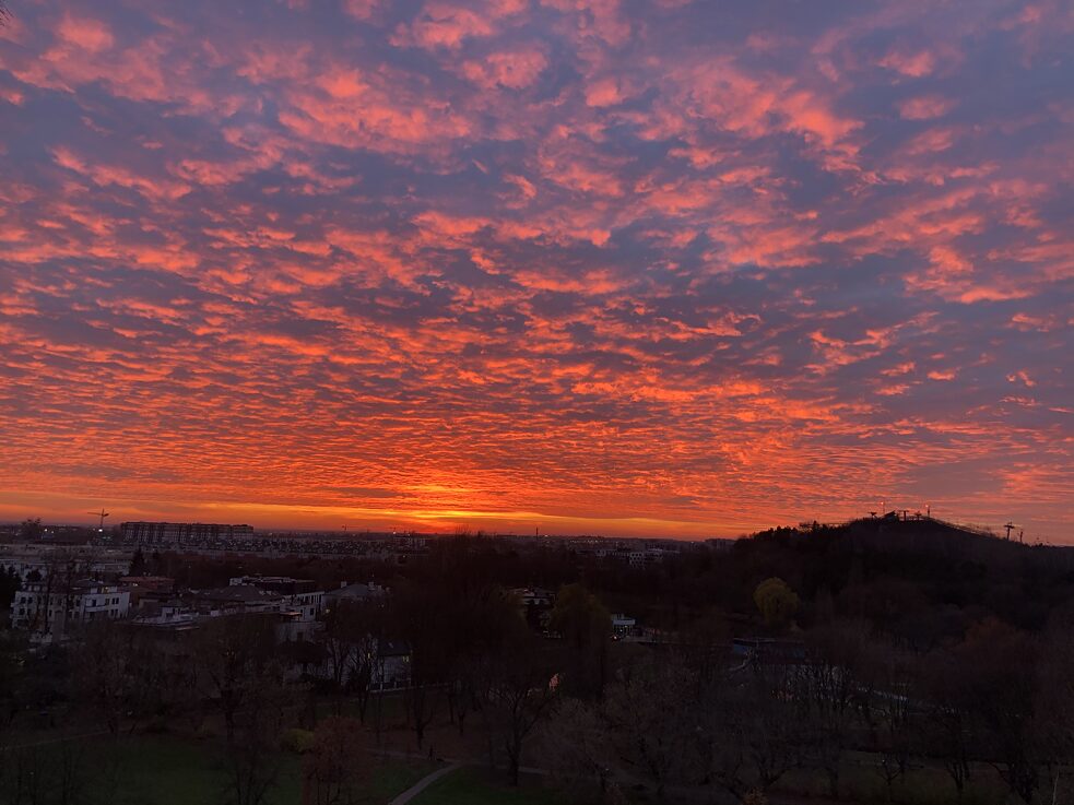 Sonnenuntergang in Warschau