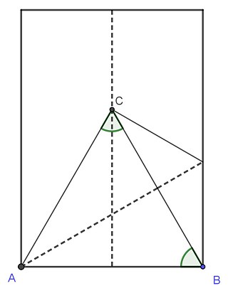DIN A4 formato lape nubraižyta schema iliustruoja trikampio įrodymą.