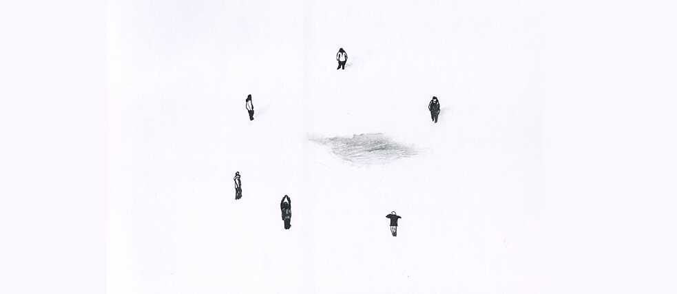 Siniša Ilić, “Social Distancing 5”, ink on paper 