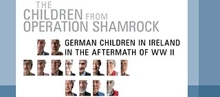 Titelbild der Publikation The children from Operation Shamrock mit Porträtfotos verschiedener Personen. 