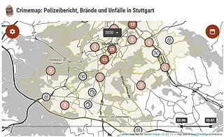 Карта преступлений штутгартской газеты был разработан журналистом Яном Георгом Плавеком