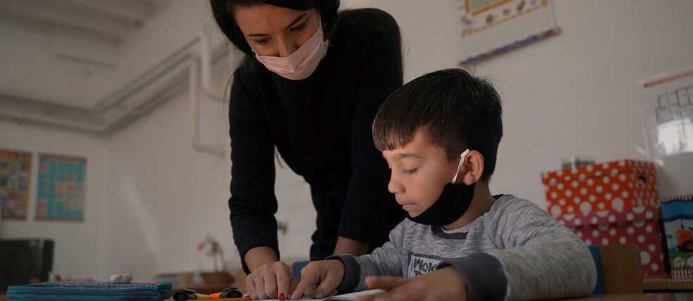 Practising the Serbian alphabet at the Vuk Karadžić Primary School in Bor 