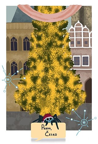 Prag. Weihnachtskarte. Alexandra Wodolaschtschenko