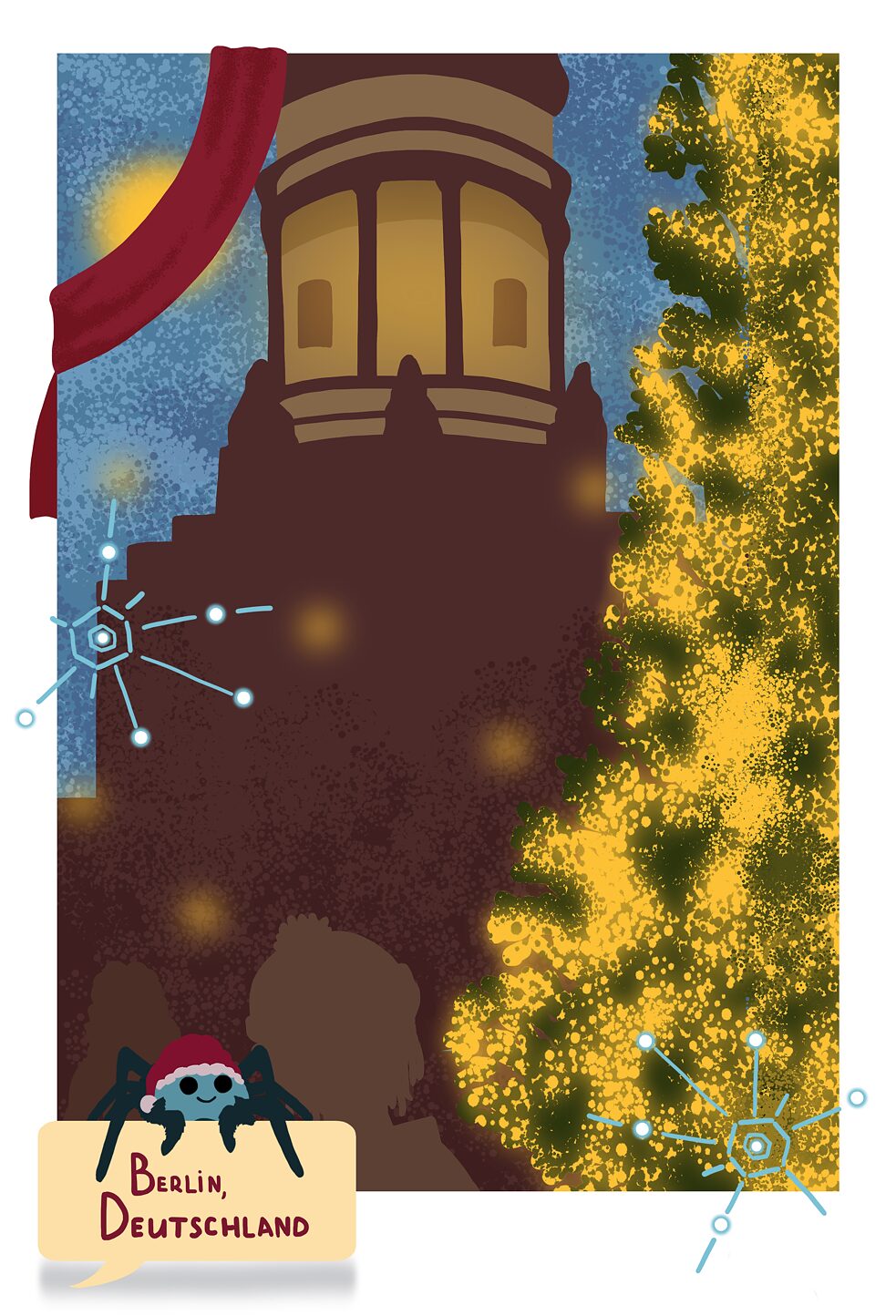 Berlin. Weihnachtskarte. Alexandra Wodolaschtschenko