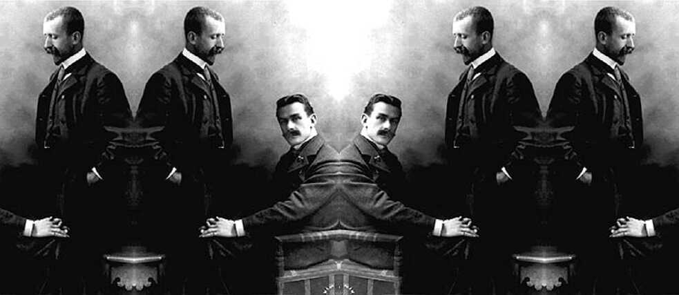 Thomas a Heinrich Mannové v ateliéru Elvira. Kolem roku 1902.