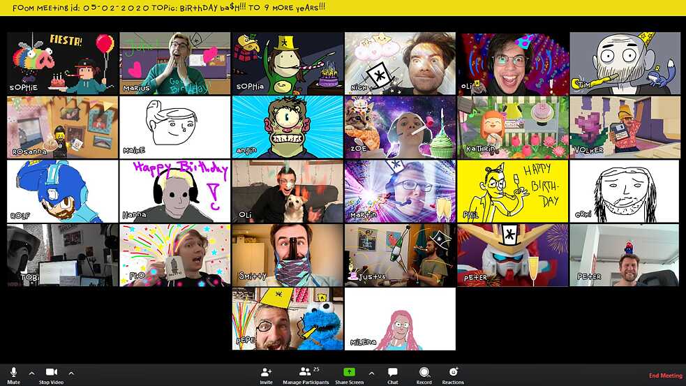 Fizbin’s anniversary was celebrated virtually this year.