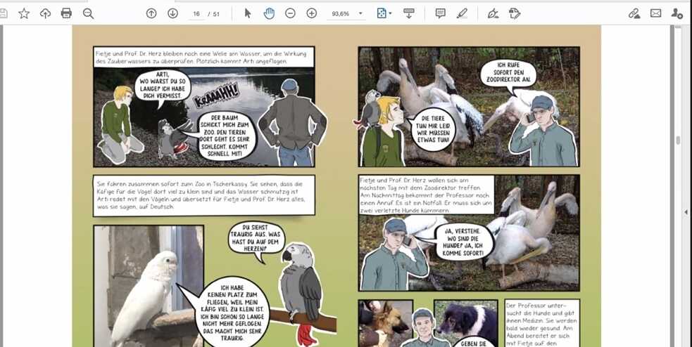 Comics mit Vögel