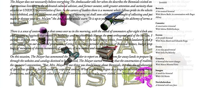 Webseite des Projektes „Le Biennali Invisibili“ 