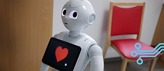 Çfarë, nëse ai bën gabim? Roboti humanoid „Pepper“ punon në një shtëpi përkujdesjeje në Erlenbach.