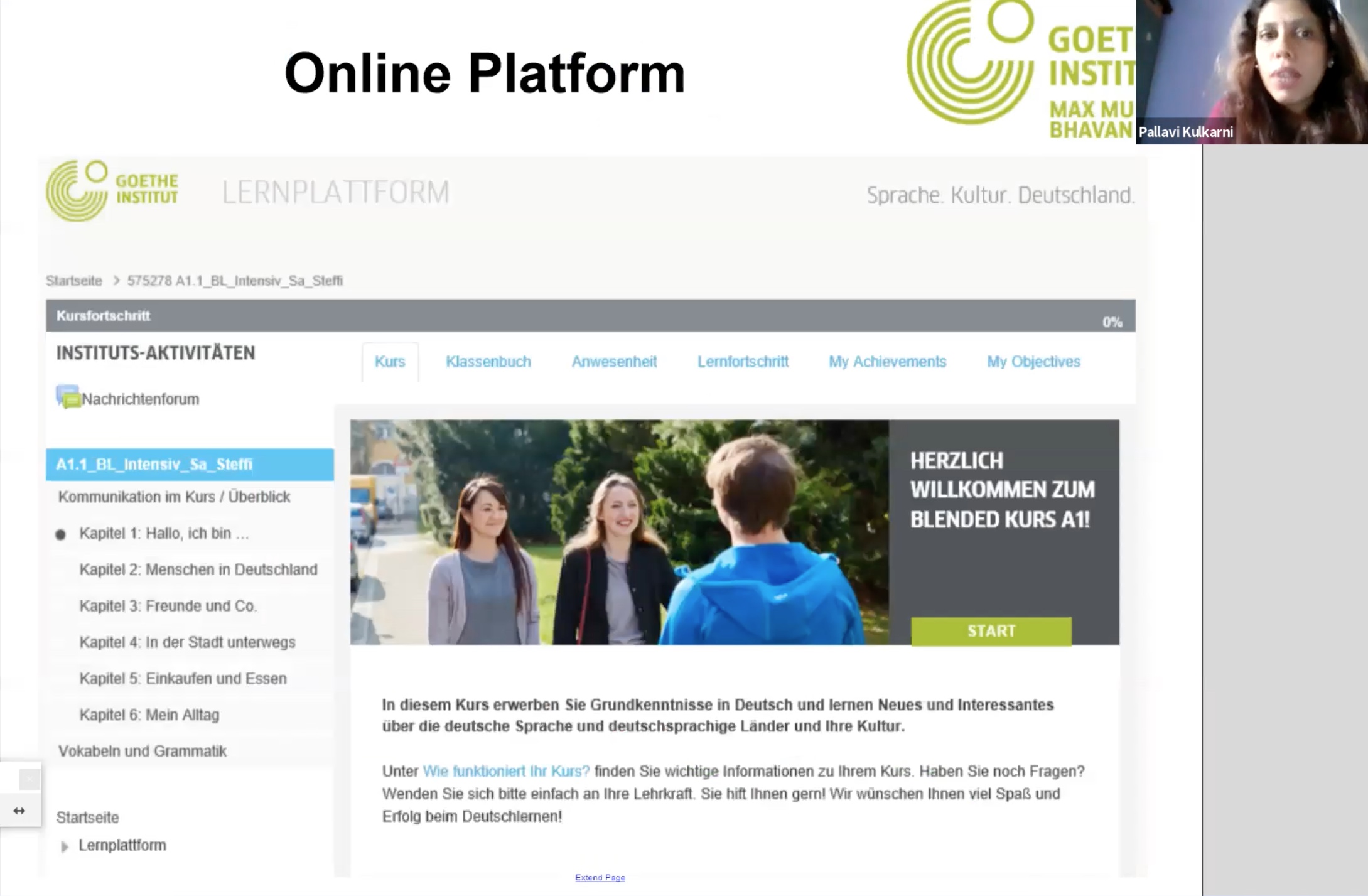 Goethe institut a1 german test