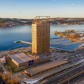 Das Holzhochhaus Mjøsatårnet