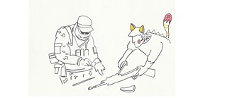 The interesting thing about Sebastian Lörscher's ZNAKI series is not only that there are all sorts of curiously disguised people and bizarre personalities to be seen, but also in particular the fact that the military has crept in among the event. With the aim of advertising among the visitors there, not only for weapons.