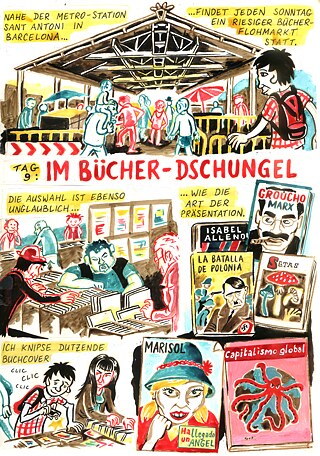 Calle Claus unterwegs auf dem Bücherflohmarkt