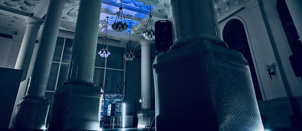 The lobby of BankART Temporary in Yokohama 