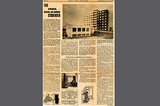 „Für afrikanische, deutsche und asiatische Studenten“ Zeitungsartikel (Reproduktion)