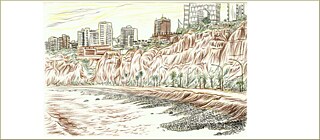  Lima, Perus Hauptstadt, liegt an der trockenen Pazifikküste des Landes. Es ist die einzige Hauptstadt Südamerikas mit Zugang zum Meer. Den Strand kann man direkt von verschiedenen Stadtteilen erreichen. Allerdings ist es nicht ganz ungefährlich, dort zu baden. Auch ist das Kieselufer gewöhnungbedürftig. Die weitaus schöneren Strände gibt es im Norden Perus. 