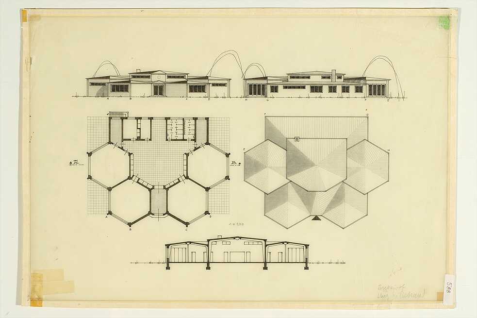 Pavillon-Schule mit Sechseckraum, 1946