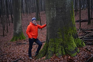 Peter Wohlleben in seinem Wald in Hümmel, Deutschland