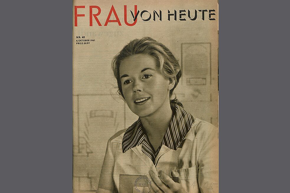 Iris Dullin-Grund auf dem Titelblatt der Zeitschrift „Die Frau von Heute“, 1961