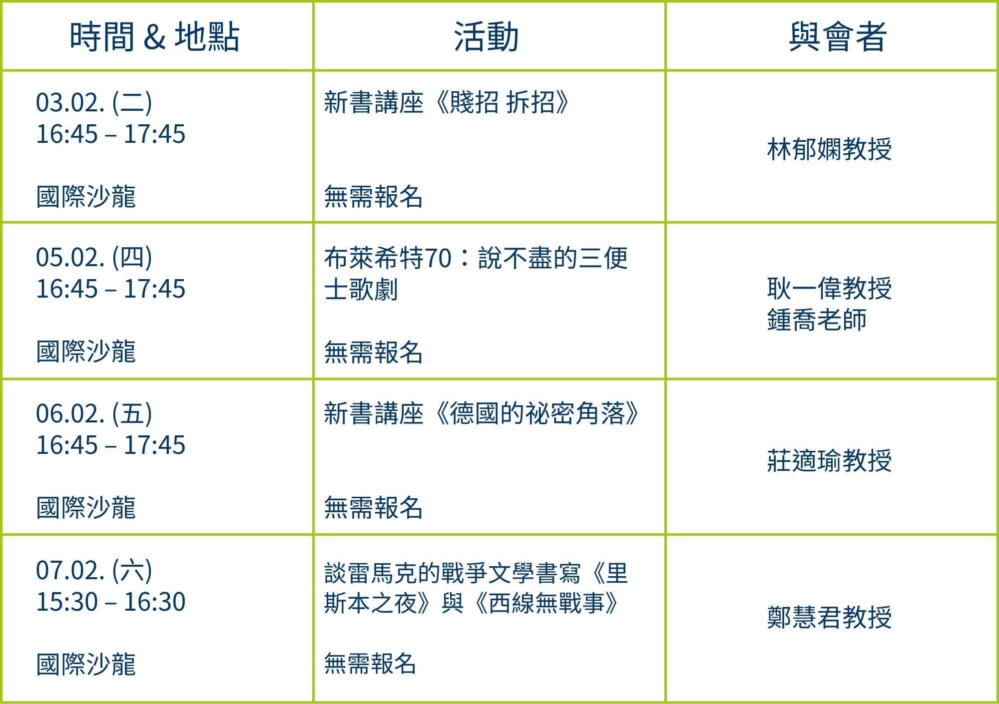 德國館活動列表