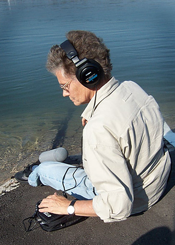 Annea Lockwood, she is sitting near water, listening to the sounds
