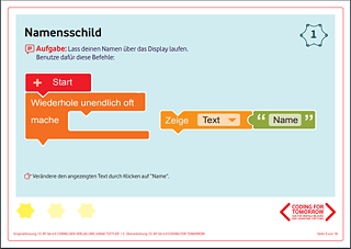 Lernkarten Calliope  © CC-BY-SA 4.0 CODING FOR TOMORROW Lernkarten Calliope 