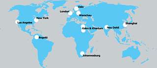 Map of the Goethe-Instituts worldwide that partnered with KSWE21